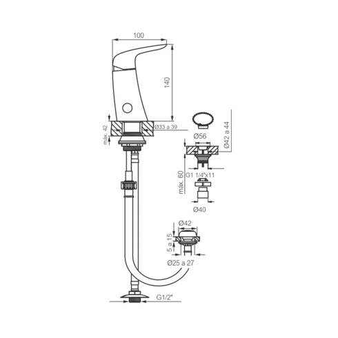 Griferia De Bidet Monocomando Negro Fv Epuyen 000