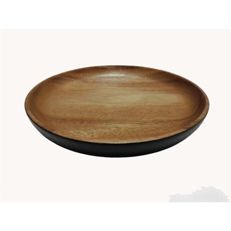 Plato Redondo Ext Col Negro 20Cms Madera Acacia Plato Redondo Ext Col Negro 20Cms Madera Acacia