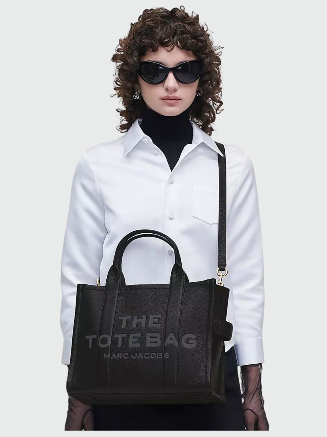 Marc Jacobs - Bolso de cuero, The Medium Tote Bag Negro