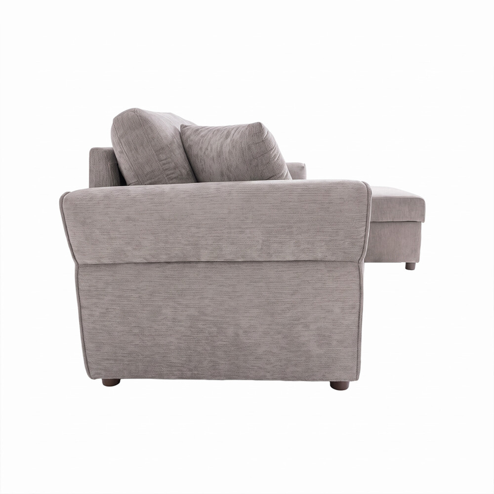 SOFÁ CAMA CHAISE/BAÚL TELA GRIS BRISTOL