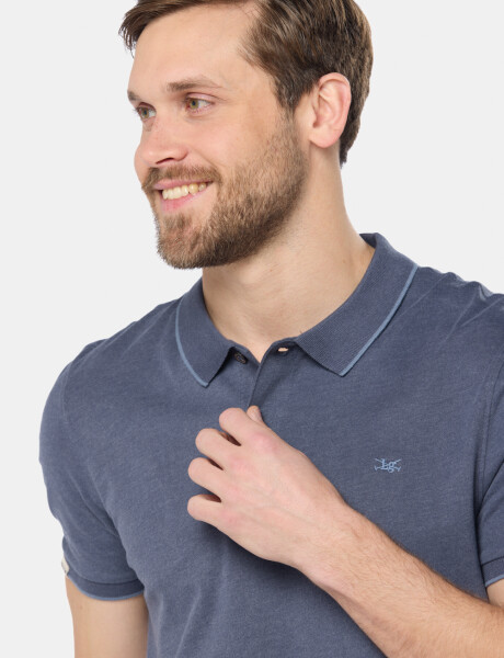 REMERA POLO JERSEY RAYADA Denim