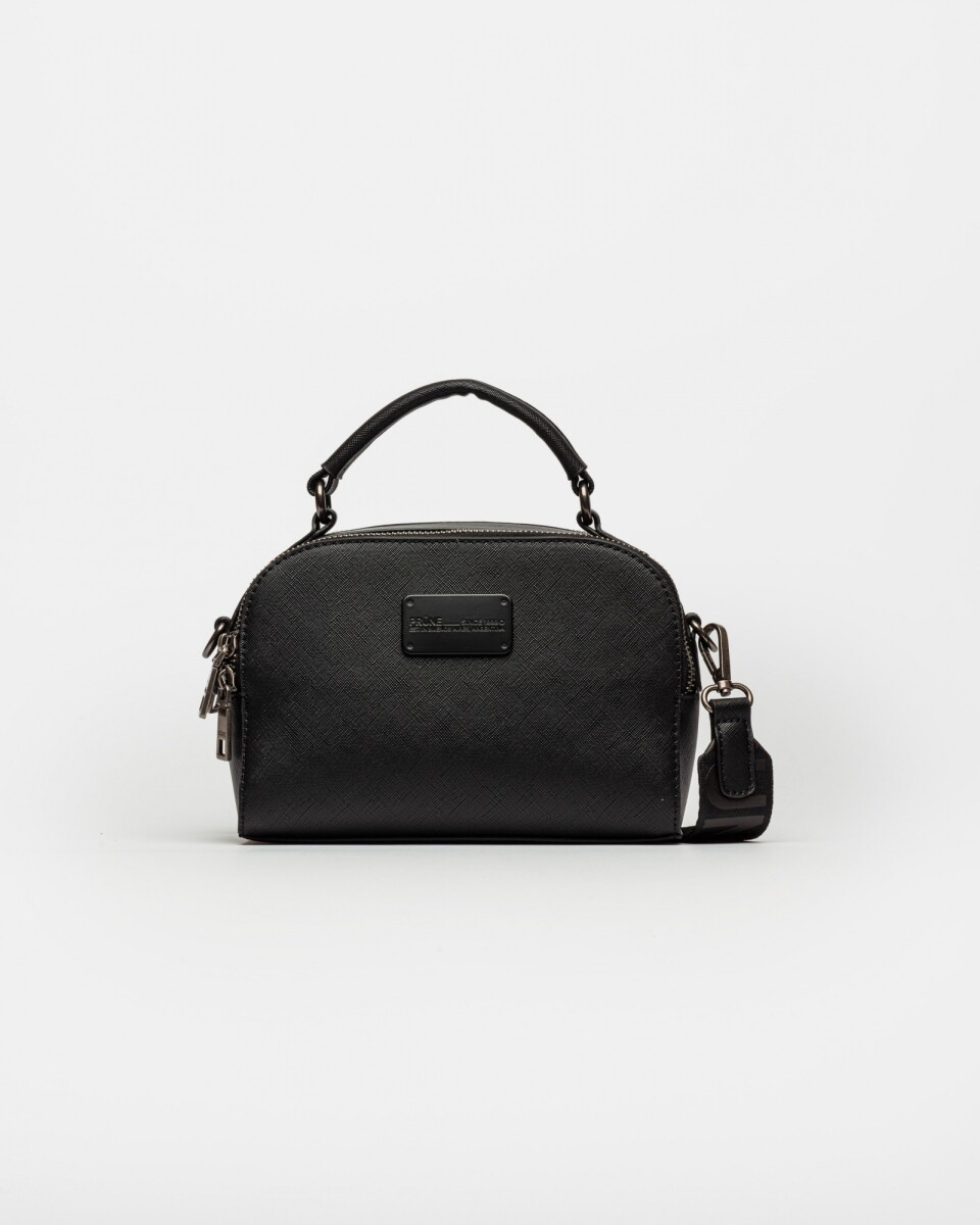 Bandolera Jazmin En Efecto Cuero Zaffiano - Negro 