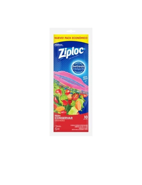 ZIPLOC BOLSAS PLÁSTICAS GRANDE 27X27CM, 10 UNIDADES ZIPLOC BOLSAS PLÁSTICAS GRANDE 27X27CM, 10 UNIDADES