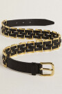 METALLIC WEAVE BELT Negro