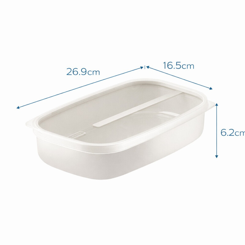 Recipiente Tupper en Plástico Resistente con Tapa Transparente 1.7L Tramontina- Arena Recipiente Tupper en Plástico Resistente con Tapa Transparente 1.7L Tramontina- Arena
