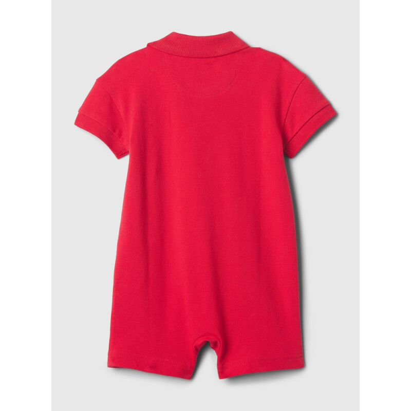 PIQUE POLO SHORTIE SLIPPER RED