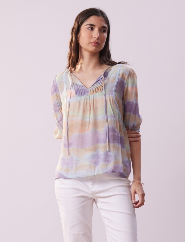 Blusa Gasa MULTI/LAVANDA