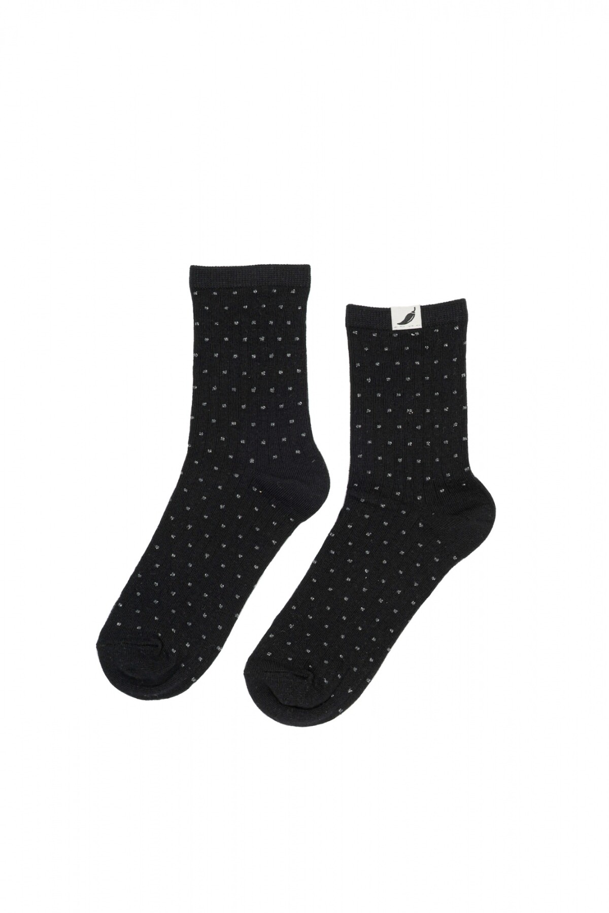 Media Lunares Lurex Negro