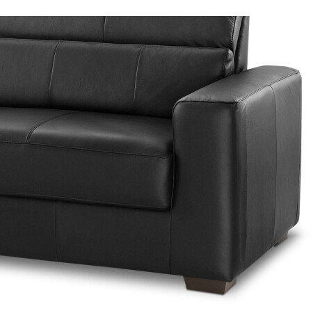 Sillon 100% Cuero 3 Cuerpos Sublime Negro