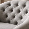BUTACA CAPITONEADA - PATA MADERA CLARA - TELA GRIS BUTACA CAPITONEADA - PATA MADERA CLARA - TELA GRIS
