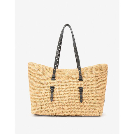 Shopper Efecto Rafia Marron beige