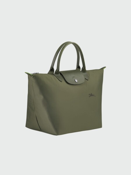 Longchamp -Cartera Longchamp plegable de nylon con cierre y asa corta, Le pliage green M 0