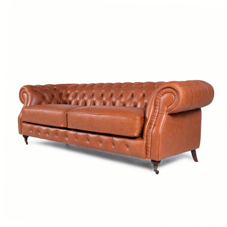 Sofá Chesterfield Luxor - Cuero Advanced - 3 cuerpos Terracota