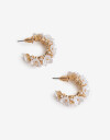 Aros Argollas Esmalte Aros Argolla Floral - Dorado