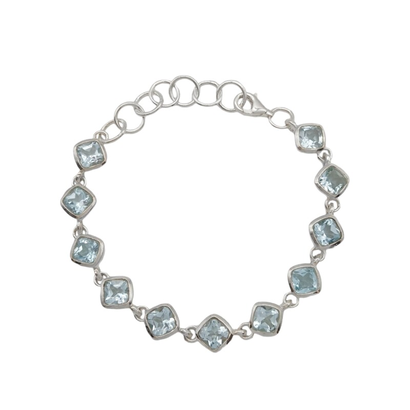 Pulsera rombo-Plata 925-Piedra topacio-PU3021 conpiedra