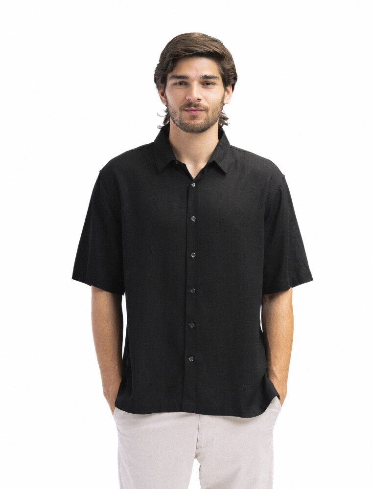 Camisa M/C Hawaii Negro