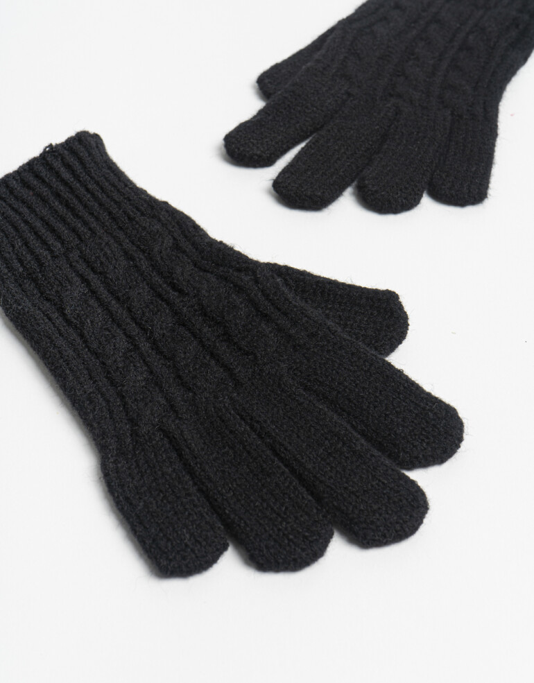 Guantes Tejidos Negro