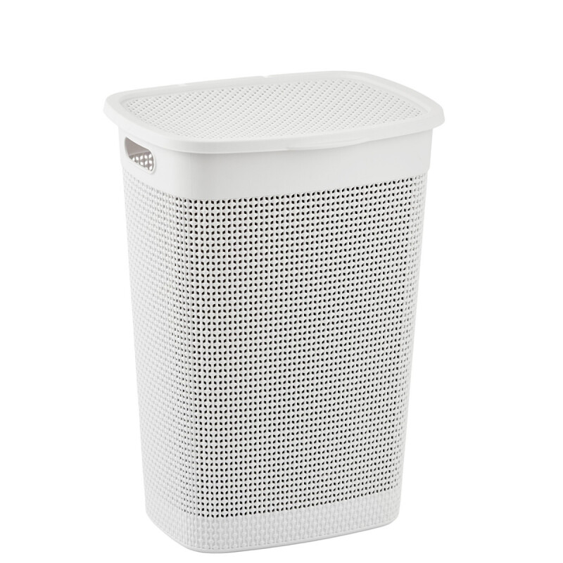 Canasto Organizador Para Ropa Simil Ratán 40 Lts BLANCO