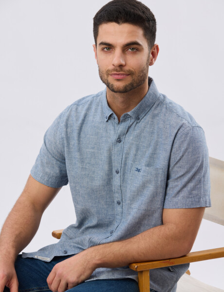 CAMISA LISA DE LINO Denim