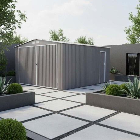 CASITA DE JARDÍN METAL GRIS S1004A