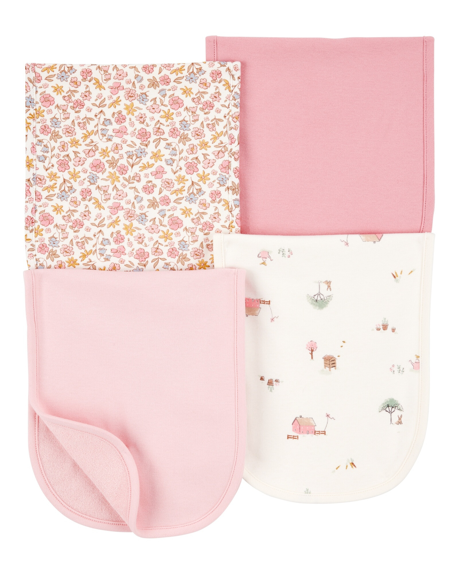 Pack cuatro babitas de algodón, rosadas Pack cuatro babitas de algodón, rosadas