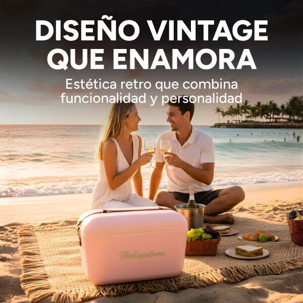 Conservadora Hielera Vintage 12L Litros Latas Hielo Polarbox Color Beige