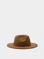 Sombrero De Lana Con Cinturón Y Tachuelas camel