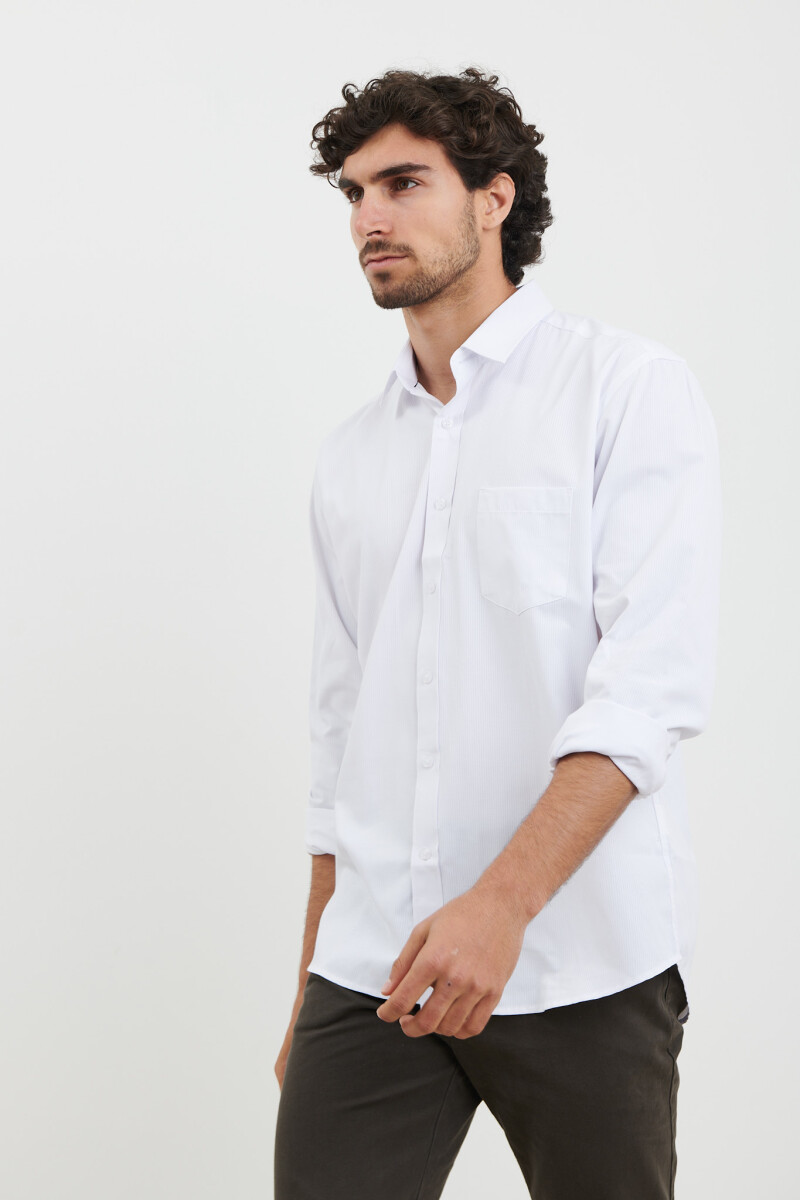 CAMISA HARRINGTON LABEL - Blanco 