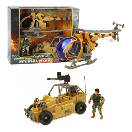 Set de Juego Militar Fuerzas Especiales con luces y sonidos Marrón