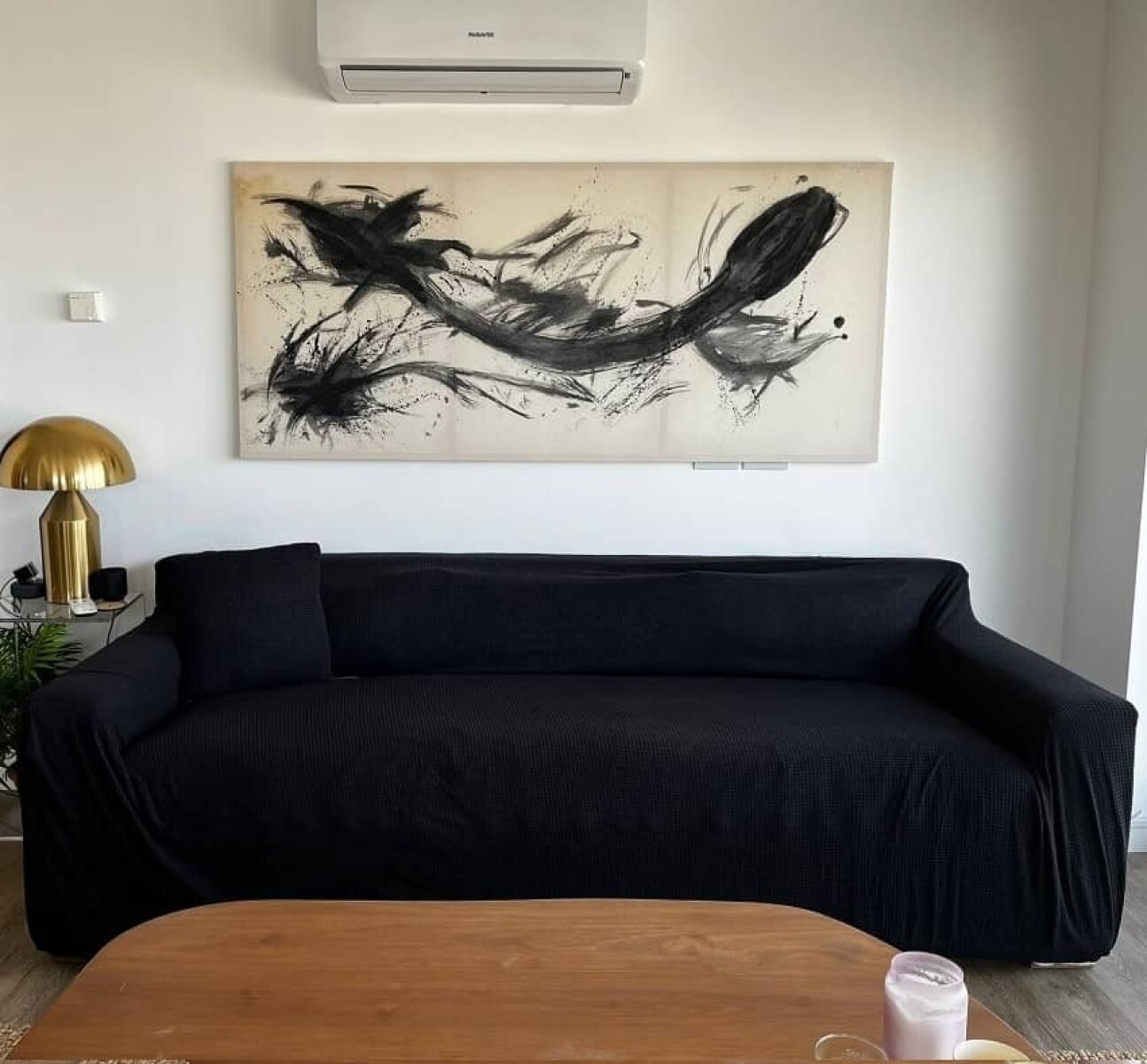 Funda sillón 4 cuerpos lisa - negro 