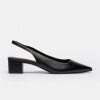 Stiletto Marga En Cuero Liso Negro