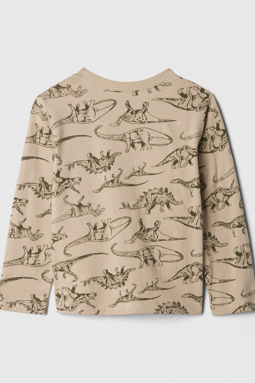Remera Grafico Manga Larga Toddler Niño Khaki