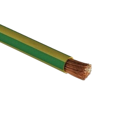 Cable de cobre flexible 6,00 mm² am/ver-Rollo 100m N03053