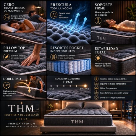 Colchon de resortes 2 Plazas THM Silver Colchon de resortes 2 Plazas THM Silver