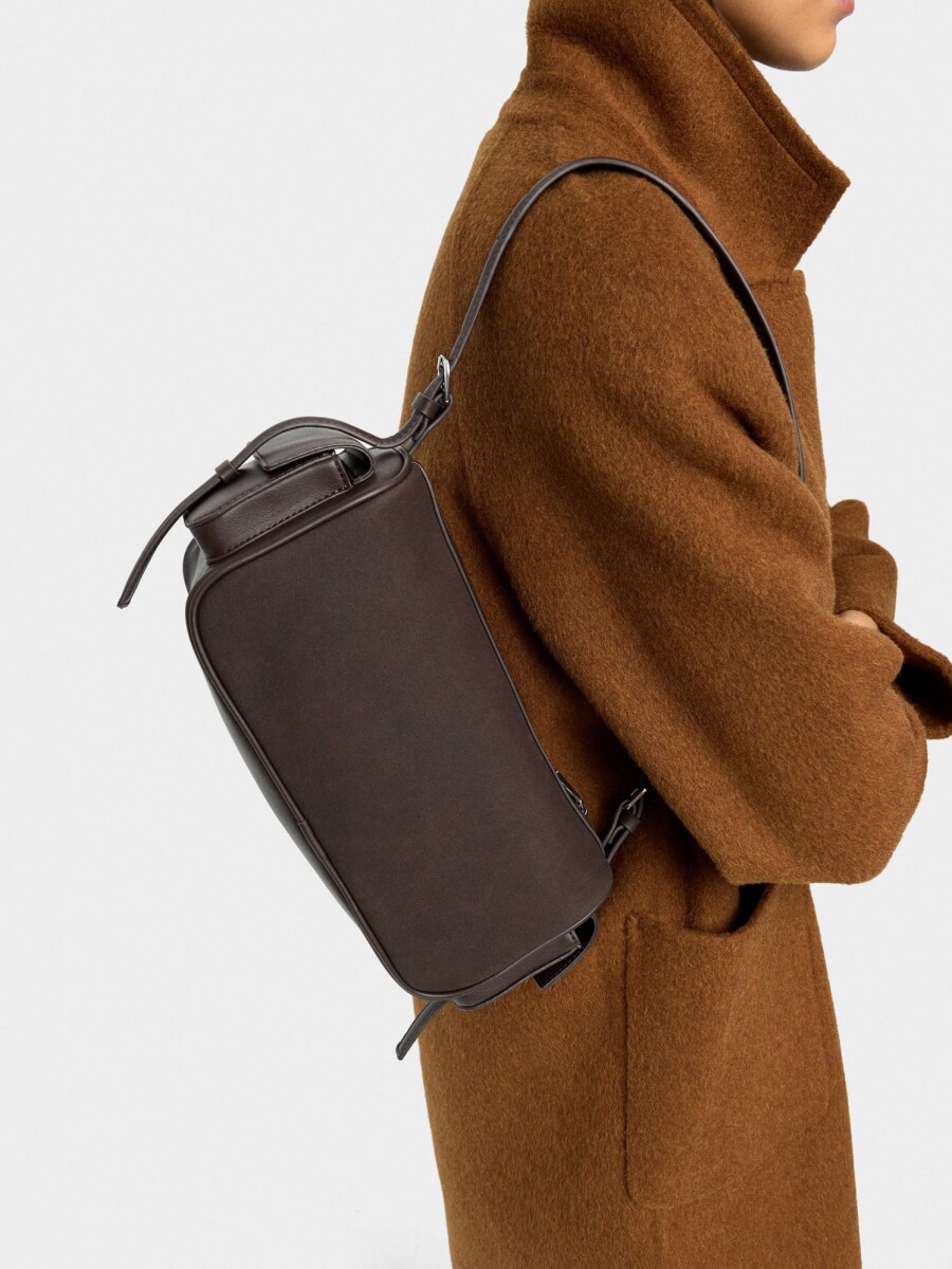 Bolso De Hombro Rectangular marron