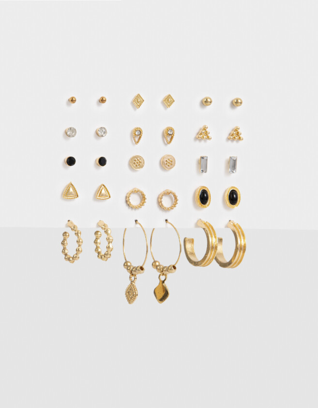 Aros Sets Strass Aros Sets Con Strass - Dorado
