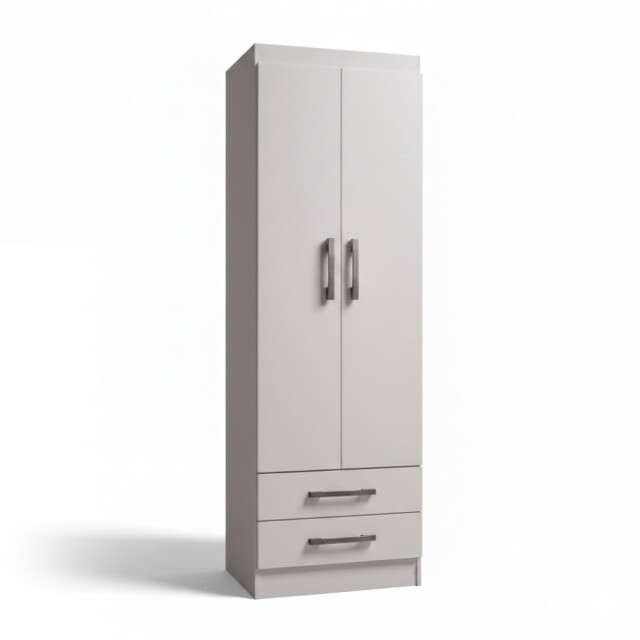 ROPERO 2 PUERTAS GUARDARROPA ARMARIO PLACARD CLOSET MULTIUSO BLANCO