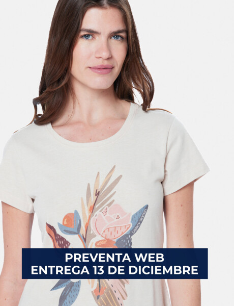 REMERA ESTAMPADA Beige