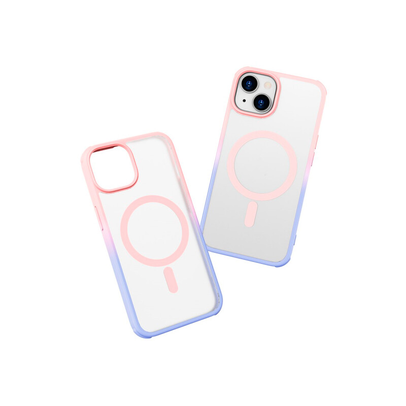 Protector para iPhone 13/14 borde degrade rosa/violeta Protector Para Iphone 13/14 Borde Degrade Rosa/violeta