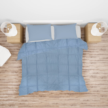 Acolchado Pluma 2 Plazas Dohler Home Class Ropa Cama Azul índigo