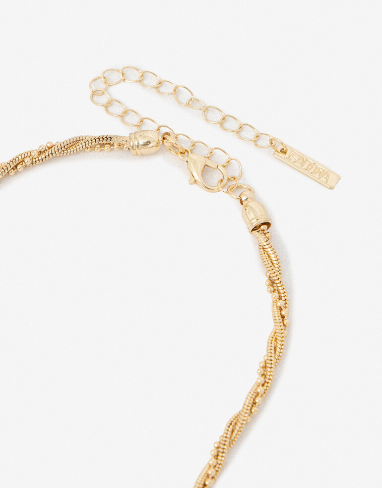 Collares Cortos Metal Collar De Cadenas Enlazadas - Dorado