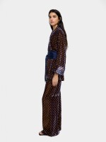 Kimono Aterciopelado Estampado De Círculos multicolor