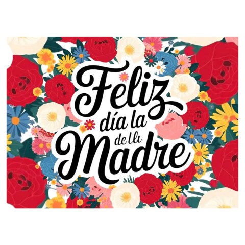 Lámina Feliz Día Mamá Flores Rectangular