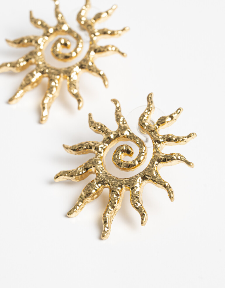 Aros Pasantes Metal Aros Maxi Pasantes Sol - Dorado Oro Amarillo