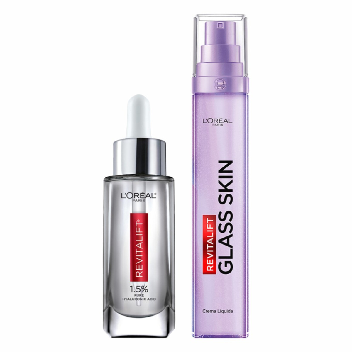 Pack L'Oréal Paris Revitalift Sérum y Crema Líquida Glass Skin 