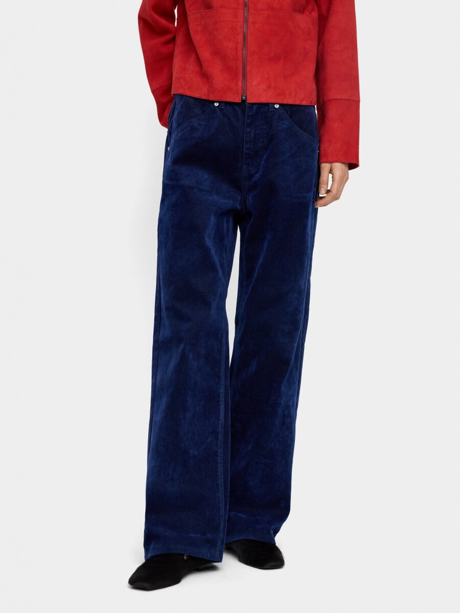 Pantalón Vaquero Efecto Terciopelo azul