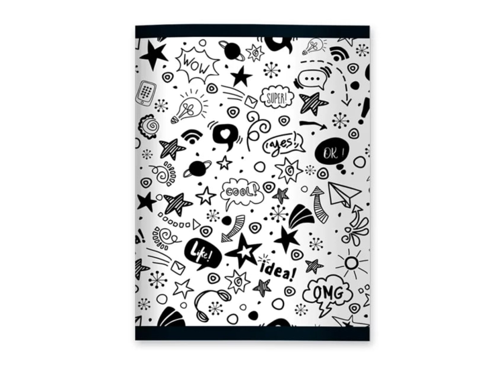 Cuaderno Campus 48 Hojas Doble Raya - Diseños en Blanco y Negro 