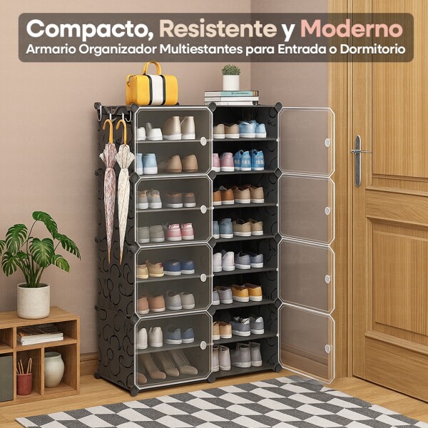 Zapatera Organizador IMBACK IBK-PLC006 | 16 Estantes, Gran Capacidad para 32 Pares, Compacta y Moderna Negro Zapatera Organizador IMBACK IBK-PLC006 | 16 Estantes, Gran Capacidad para 32 Pares, Compacta y Moderna Negro
