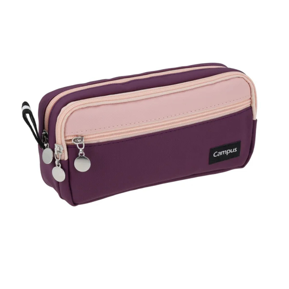Cartuchera Campus rectangular dos cierres con asa 