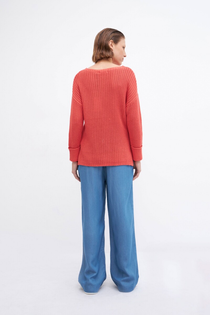 Sweater con bolsillo coral